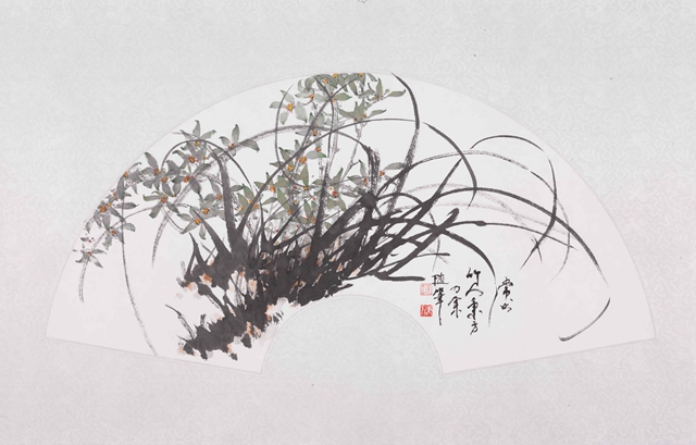 四君子扇面