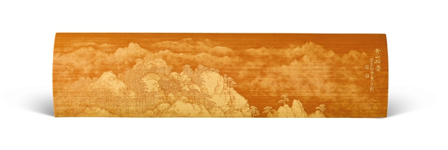 留青竹刻黄山松云臂搁