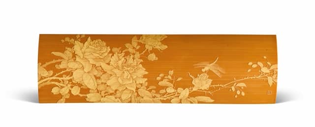 留青竹刻点红尘臂搁
