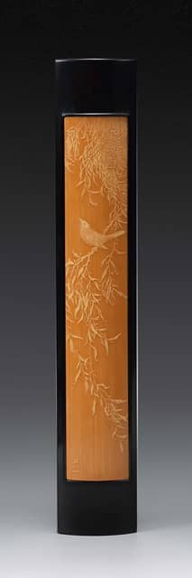 留青竹刻春色镇纸