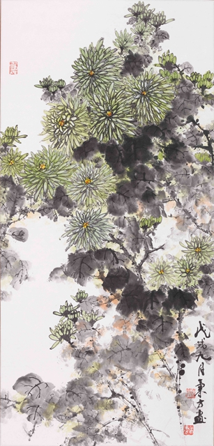 月下菊镜片