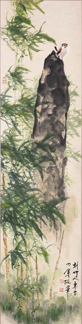 风摇翠竹图轴